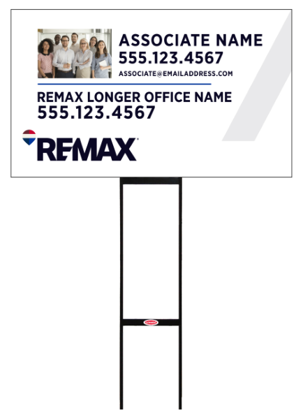 Sentry Round Rod H-Stake Frame and Associate Name w Team Photo Sign Panel, 18h x 30w, 10mm Corrugated
